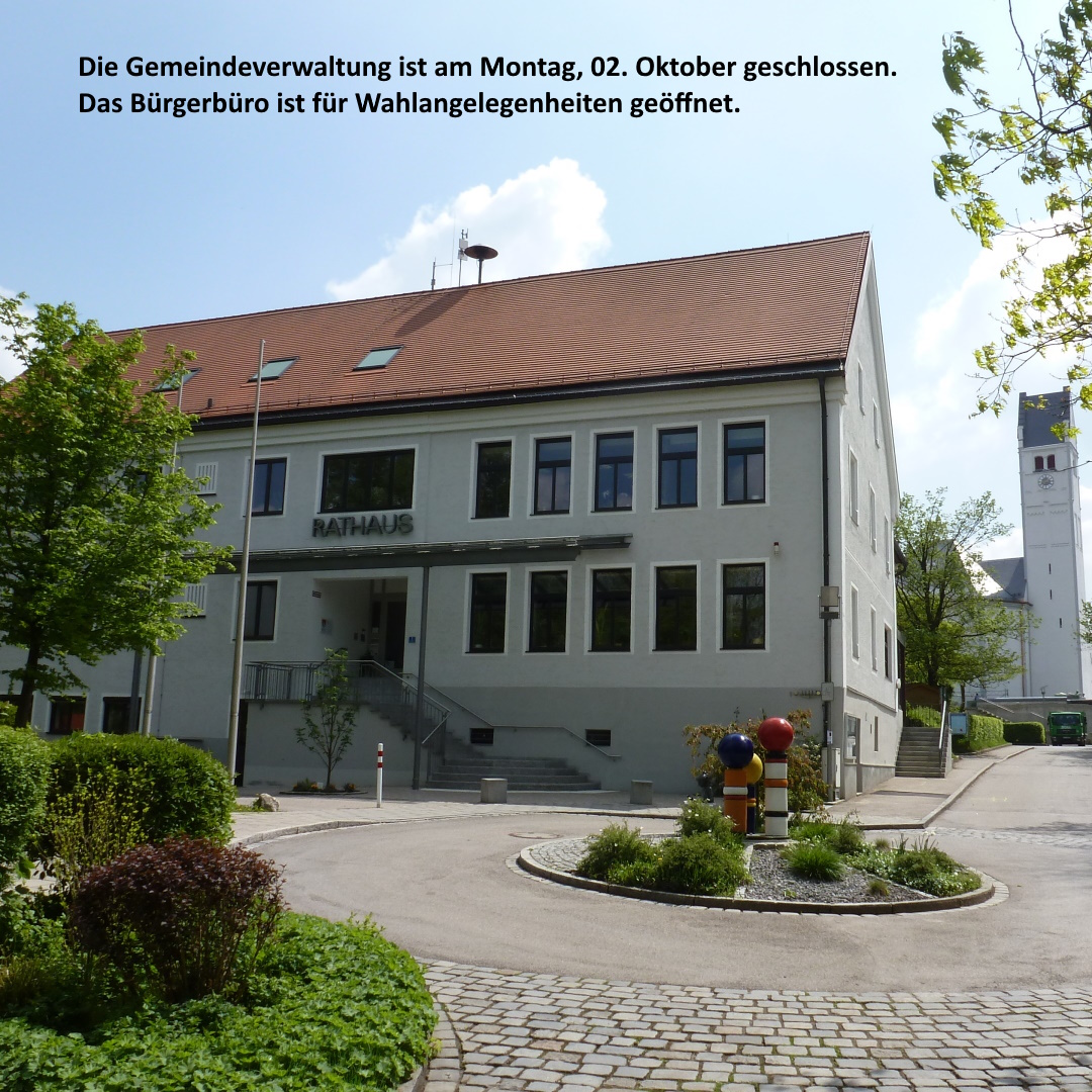 Gemeindeverwaltung am 02. Oktober 2023 geschlossen - für Wahlangelegenheiten geöffnet!