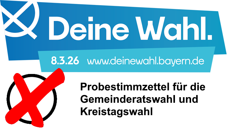 Probestimmzettel für die Kommunalwahl am 8.3.2026