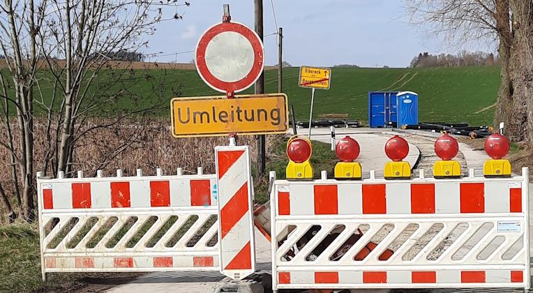 Straßensperrung in Deutenhausen